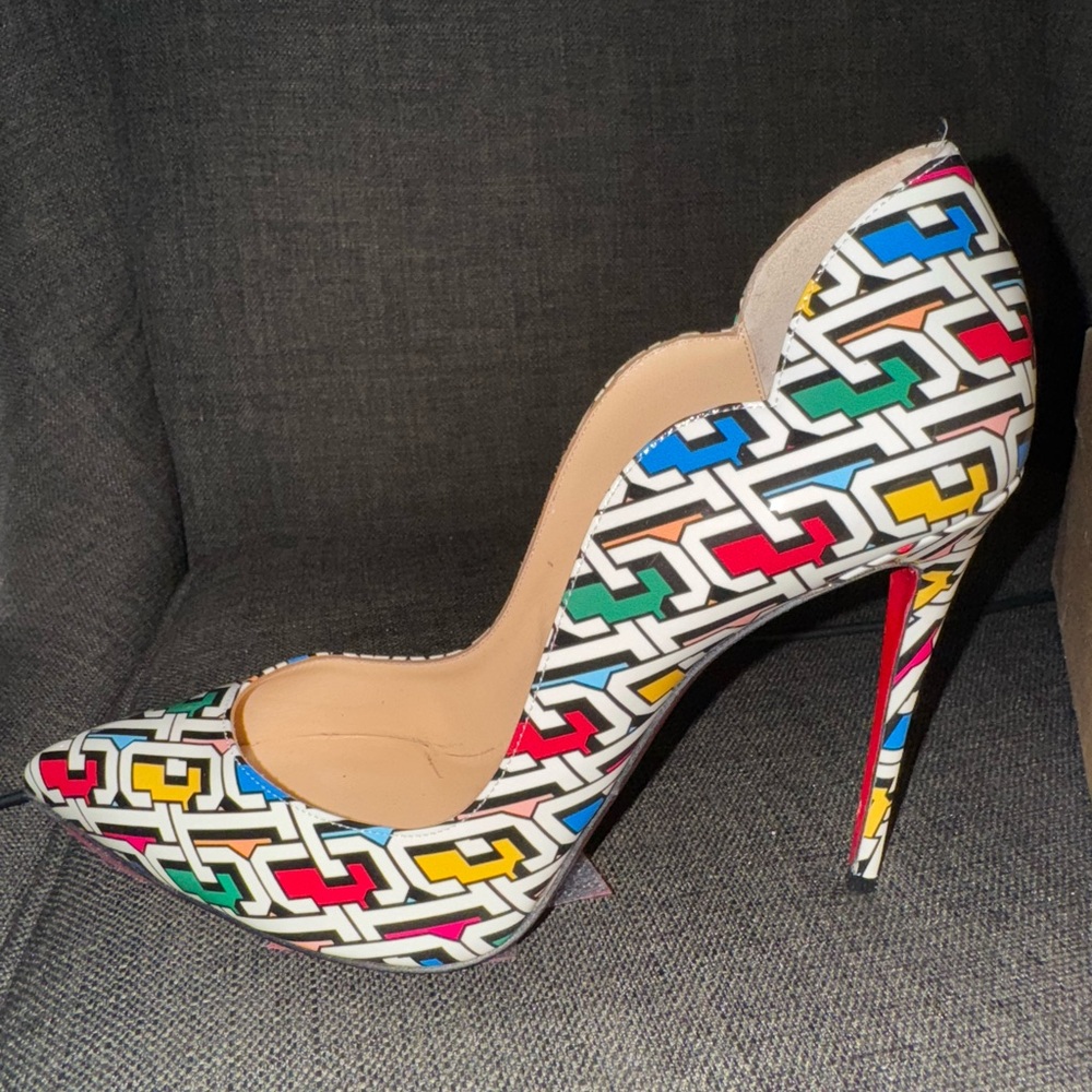 Christian Louboutin White and Yellow Heels